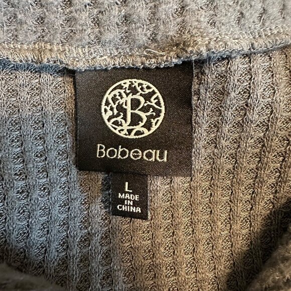 Bobeau Womens Gray Half-Zip Waffle Knit Pullover Top Size L - Picture 5 of 9
